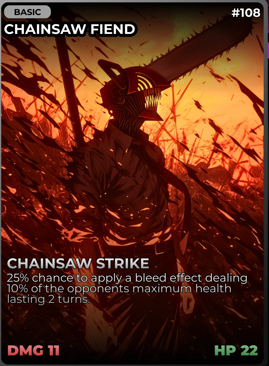 Chainsaw Fiend (Denji) - Anime Card Clash All Cards