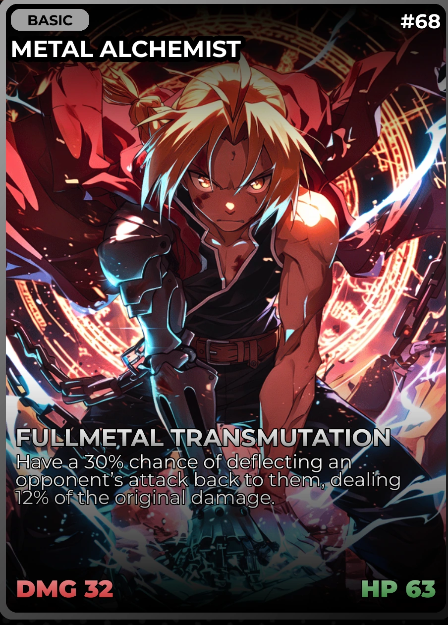 Metal Alchemist (Edward Elric) - Anime Card Clash All Cards