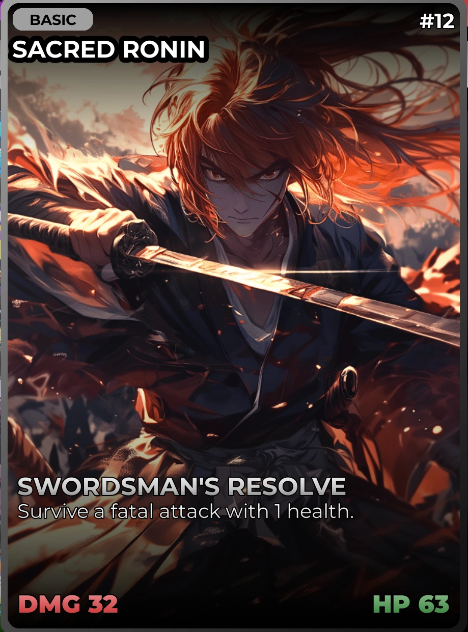 Sacred Ronin - Anime Card Clash All Cards