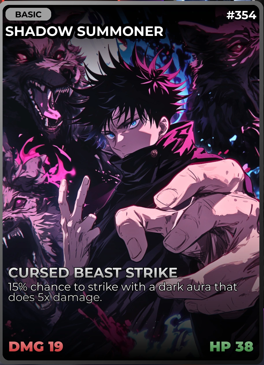 Shadow Summoner (Megumi) - Anime Card Clash All Cards